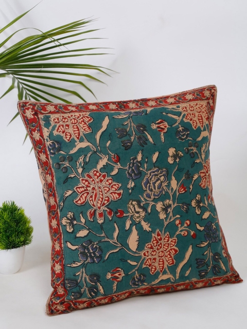 

Fabindia Teal & Red Floral Mehulika Gadh Cushion Covers
