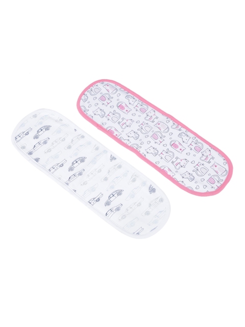 

Baby Moo Pack Of 2 White & Pink Burp Cloth