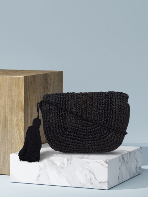 

Diwaah Black Swagger Sling Bag with Tasselled