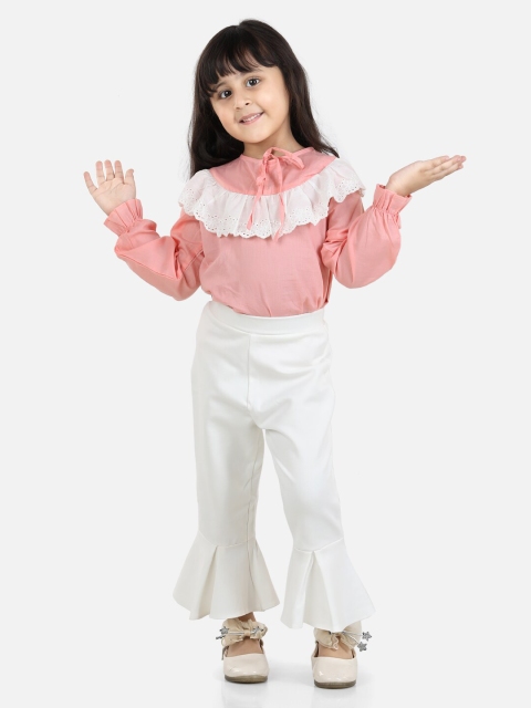 

AWW HUNNIE Girls Pink & White Top with Trousers