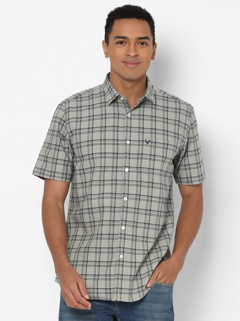 

Allen Solly Men Green Slim Fit Opaque Checked Casual Shirt