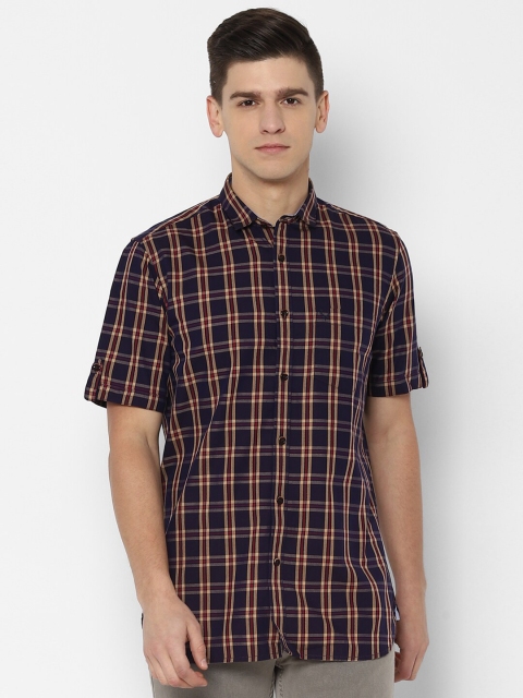 

Allen Solly Men Navy Blue Slim Fit Tartan Checks Casual Shirt