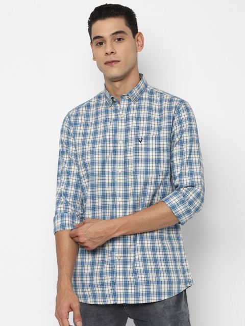 

Allen Solly Men Off White Slim Fit Tartan Checks Casual Shirt