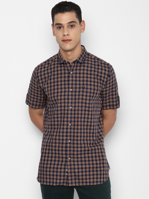 

Allen Solly Men Navy-Blue Slim Fit Checked Casual Shirt