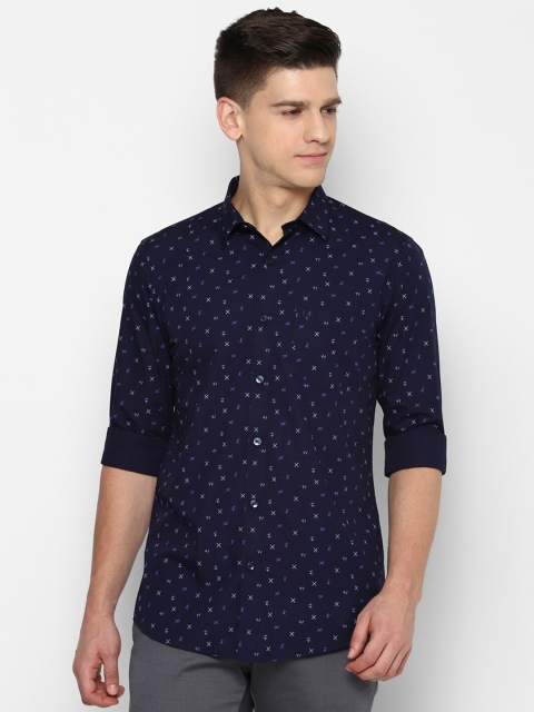 

Allen Solly Men Navy Blue Slim Fit Printed Casual Shirt