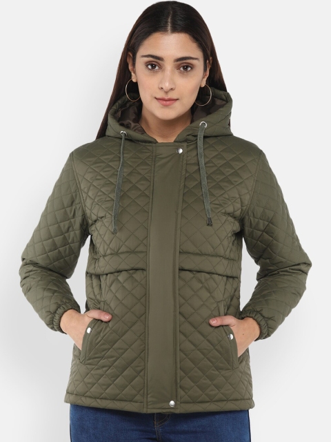 

LAMOURE BY RED CHIEF Women Olive Green Quilted Jacket