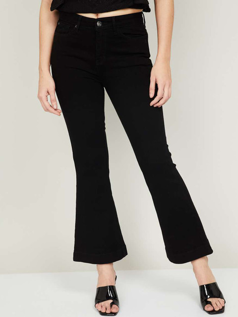 

Xpose Women Black Flared High-Rise Clean Look Stretchable Jeans