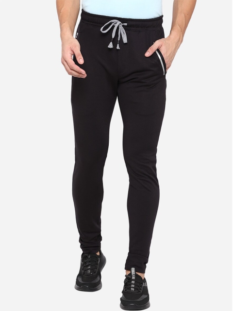 

JADE BLUE Men Black Solid track Pants