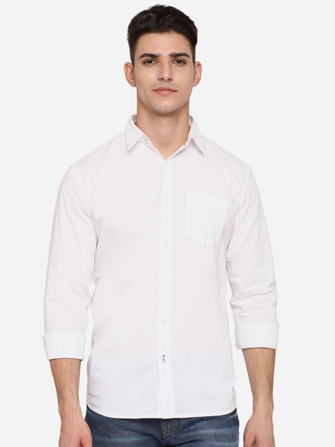 

JADE BLUE Men White Slim Fit Opaque Casual Shirt