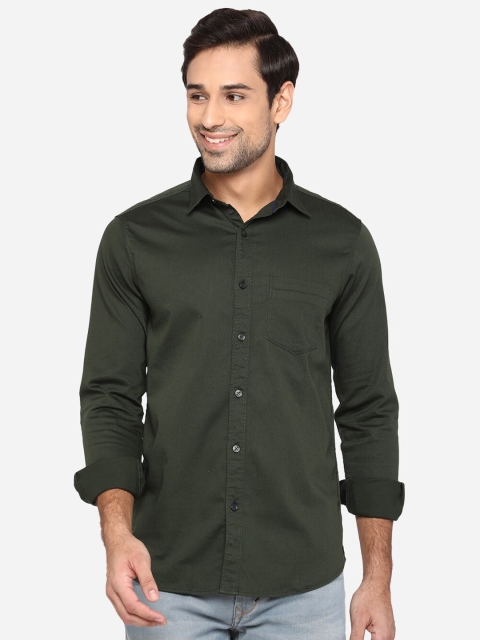 

JADE BLUE Men Green Slim Fit Opaque Casual Shirt