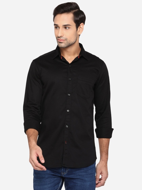 

JADE BLUE Men Black Slim Fit Opaque Casual Shirt