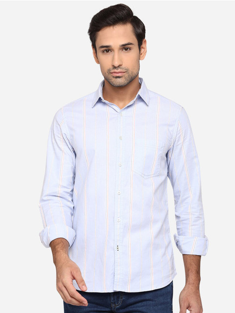 

JADE BLUE Men Blue Slim Fit Opaque Checked Casual Shirt