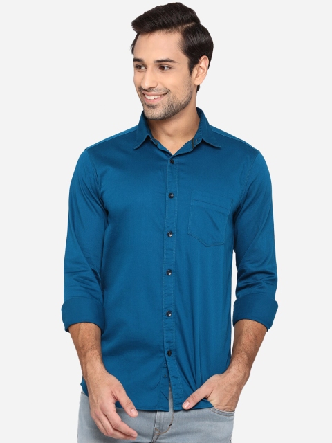 

JADE BLUE Men Blue Slim Fit Opaque Pure Cotton Casual Shirt
