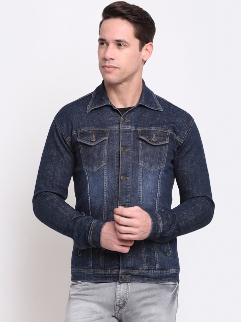 

Rodamo Men Blue Washed Denim Jacket