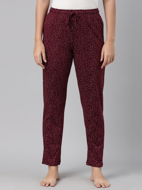 

Go Colors Women Maroon Printed Cotton Lounge Pants