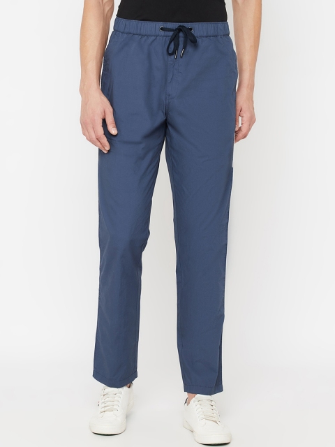 

Octave Men Blue Solid Cotton Track Pants