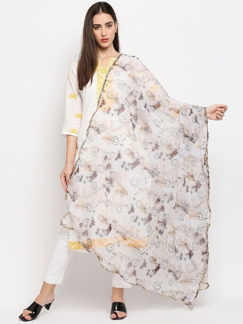 

Get Wrapped Women Off White & Black Digital Printed Dupatta