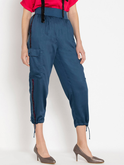 

SHAYE Women Blue Loose Fit Joggers