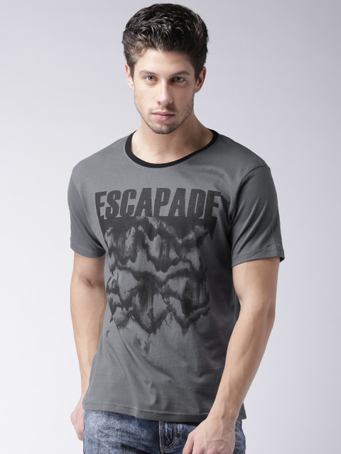 

Moda Rapido Men Grey Printed T-Shirt