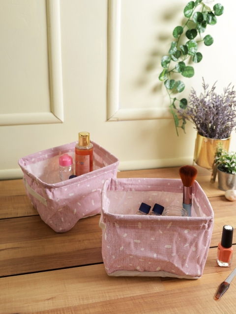 

House Of Accessories Pink Set of 2 Printed Organiser