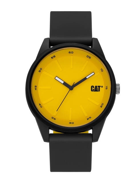 

CAT Men Yellow Brass Dial & Black Straps Analogue Watch LJ.160.21.721