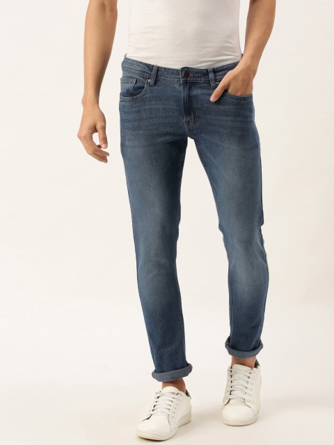

PETER ENGLAND UNIVERSITY Men Blue Slim Tapered Fit Light Fade Printed Stretchable Jeans
