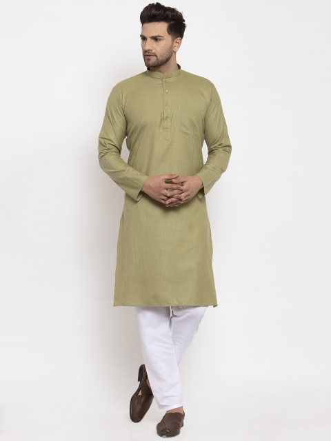 

GRACIT Men Green Regular Kurta with Pyjamas