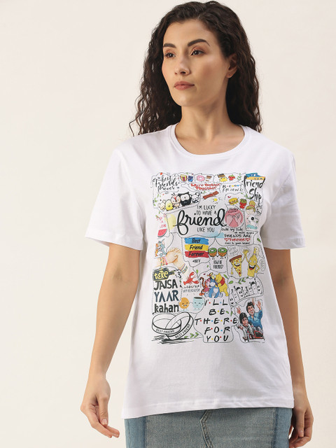

WTFUNK Women White Printed T-shirt