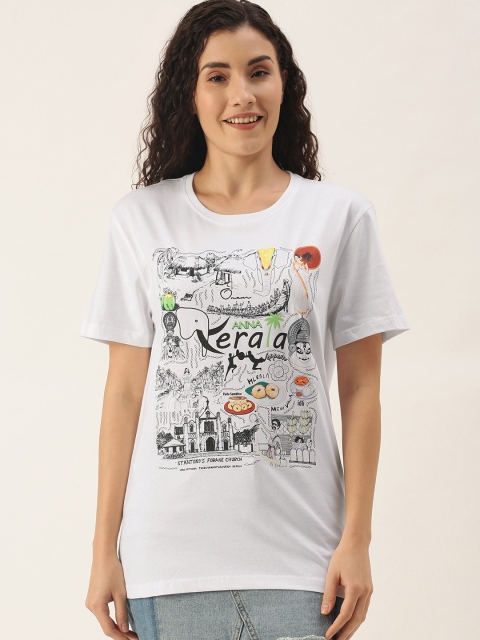 

WTFUNK Women White Printed T-shirt