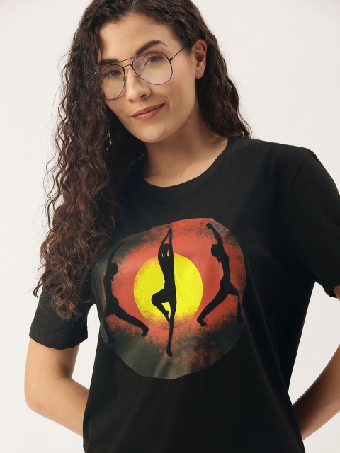 

WTFUNK Women Black Printed T-shirt