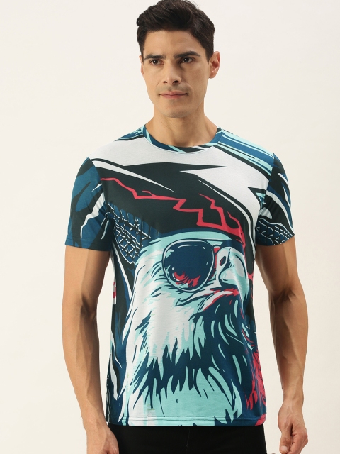 

WTFUNK Men Blue & Off White Printed T-shirt