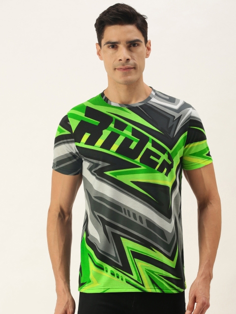 

WTFUNK Men Black & Green Printed T-shirt