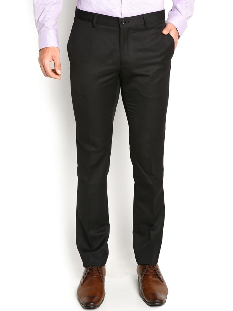 

Blackberrys Men Black Solid Slim Fit Formal Trousers