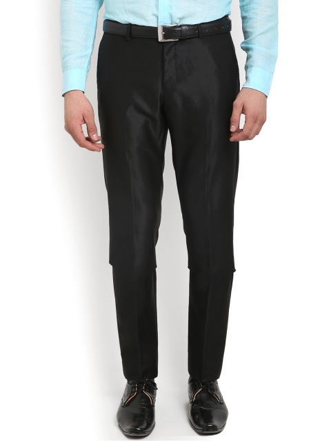 

Blackberrys Men Black Solid Ultra Slim Fit Formal Trousers