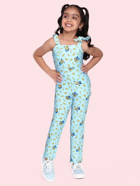 

Yuvraah Girls Blue & Yellow Printed Basic Jumpsuit