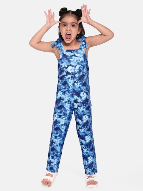 

Yuvraah Girls Blue Printed Basic Jumpsuit