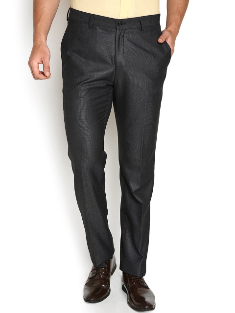 

Blackberrys Men Grey Ultra Slim Fit Formal Trousers