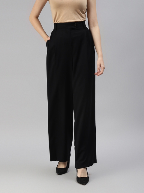 

Marks & Spencer Women Black Loose Fit Trousers