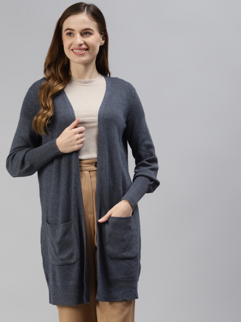 

Marks & Spencer Women Blue Longline Front-Open