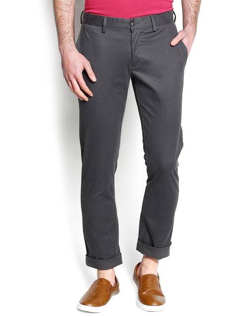 

Blackberrys Men Grey Solid Skinny Fit Chinos