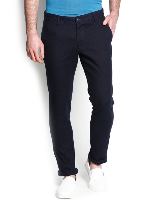 

Blackberrys Navy Solid Slim Fit Chino Trousers, Navy blue