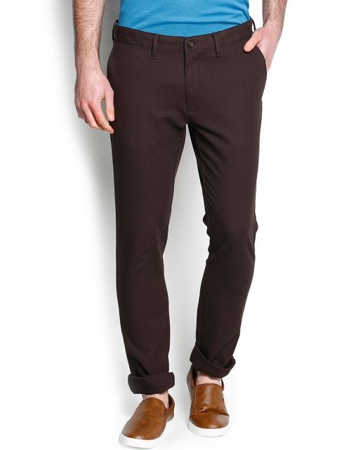 

Blackberrys Brown Solid Skinny Fit Chino Trousers