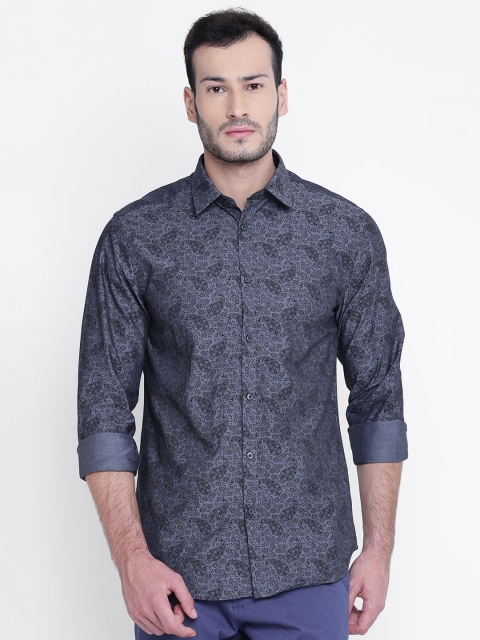 

Blackberrys Men Grey Slim Fit Printed Formal Shirt