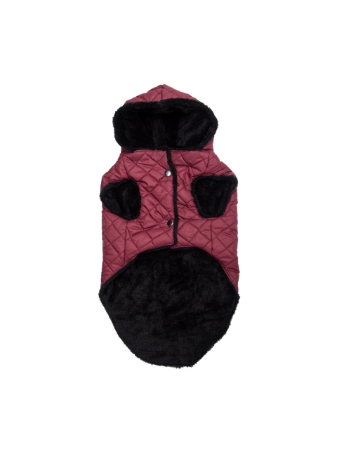 

Lulala Purple & Black Quilted Hooded Dog Jacket