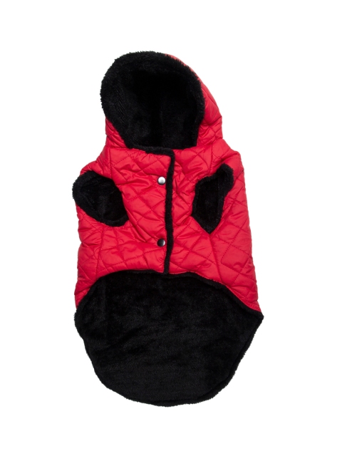 

Lulala Red & Black Quilted Hoodie Dog Jacket