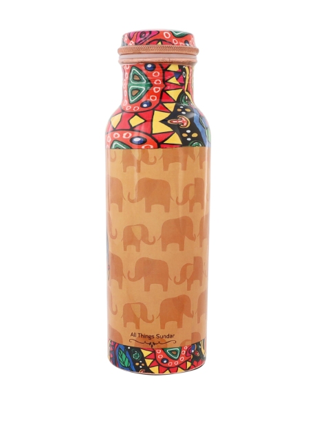 

All Things Sundar Camel Brown Digital Printed Copper Bottle - 750 ml