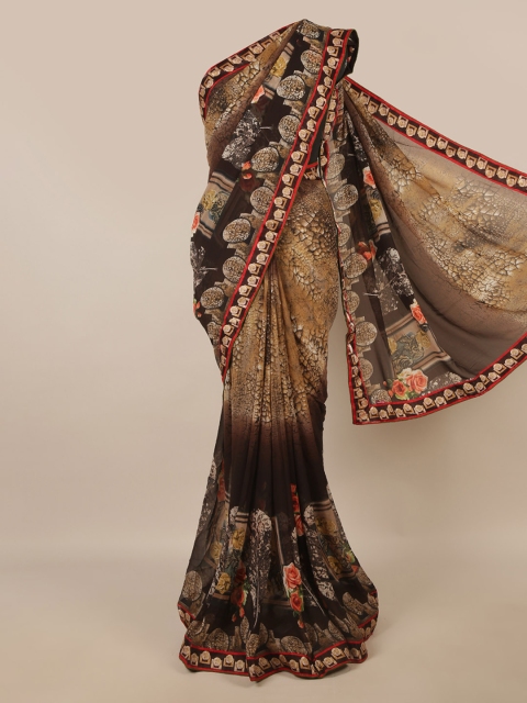 

Pothys Brown & Beige Floral Printed Saree