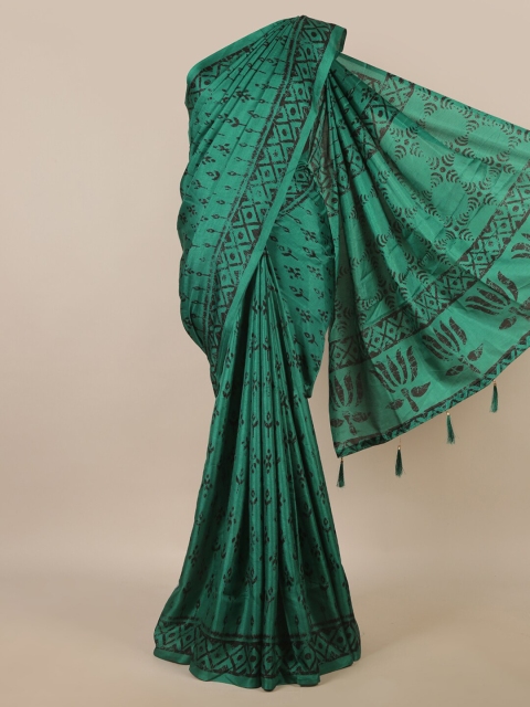 

Pothys Green & Black Printed Saree