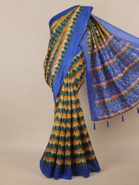 

Pothys Blue & Yellow Printed Saree