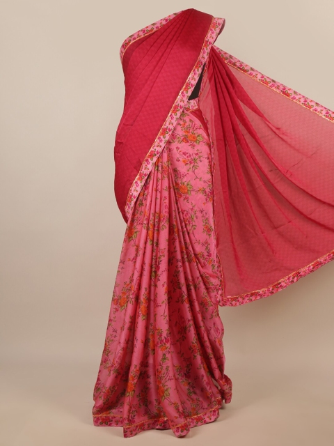 

Pothys Maroon & Green Floral Printed Saree